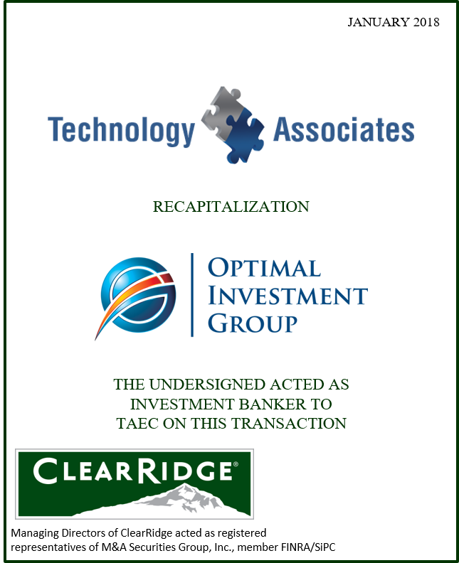 TAEC_Optimal-Investment-ClearRidge_Recapitalization