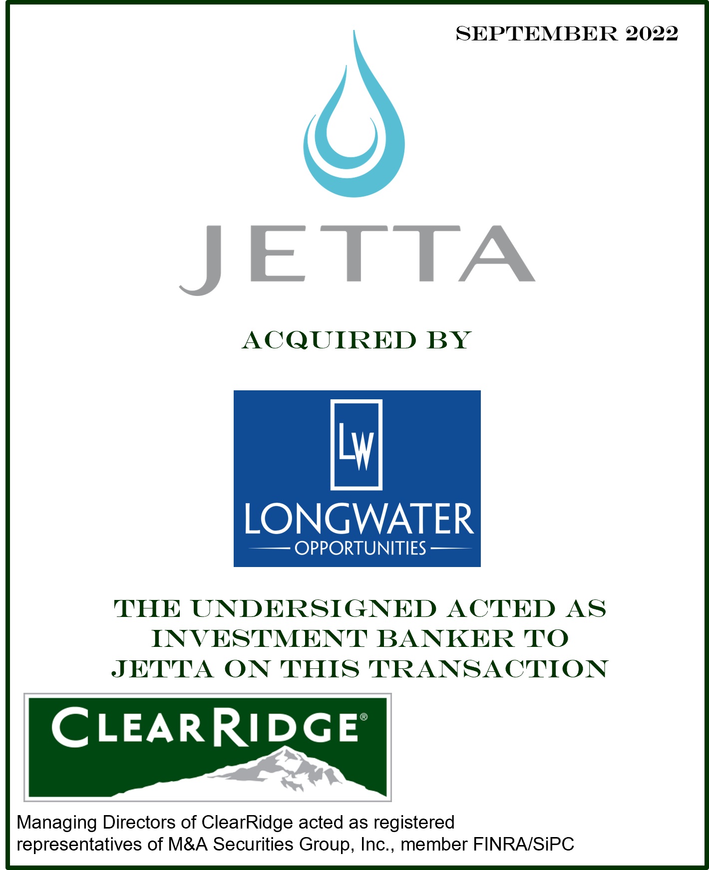 Jetta acquired by Longwater
